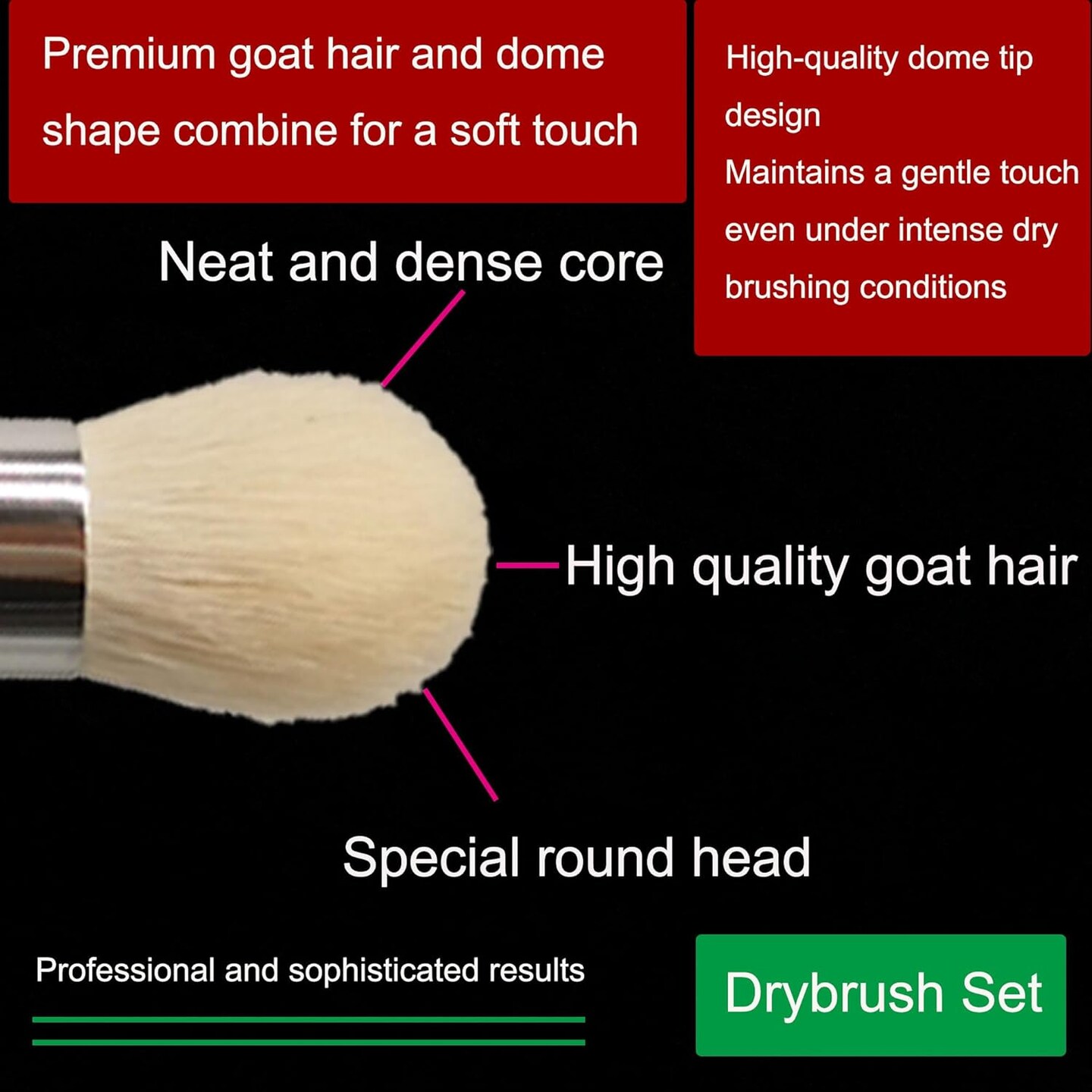 Drybrush Set Hobby Drybrush Paint Brush,Detail Paint Brush Set,3 pcs Professional Art and Advanced Acrylic Paint Brushes for Tabletop&#x26;Wargames Miniature Watercolor Oil Painting,Model&#xFF08;White&#xFF09;