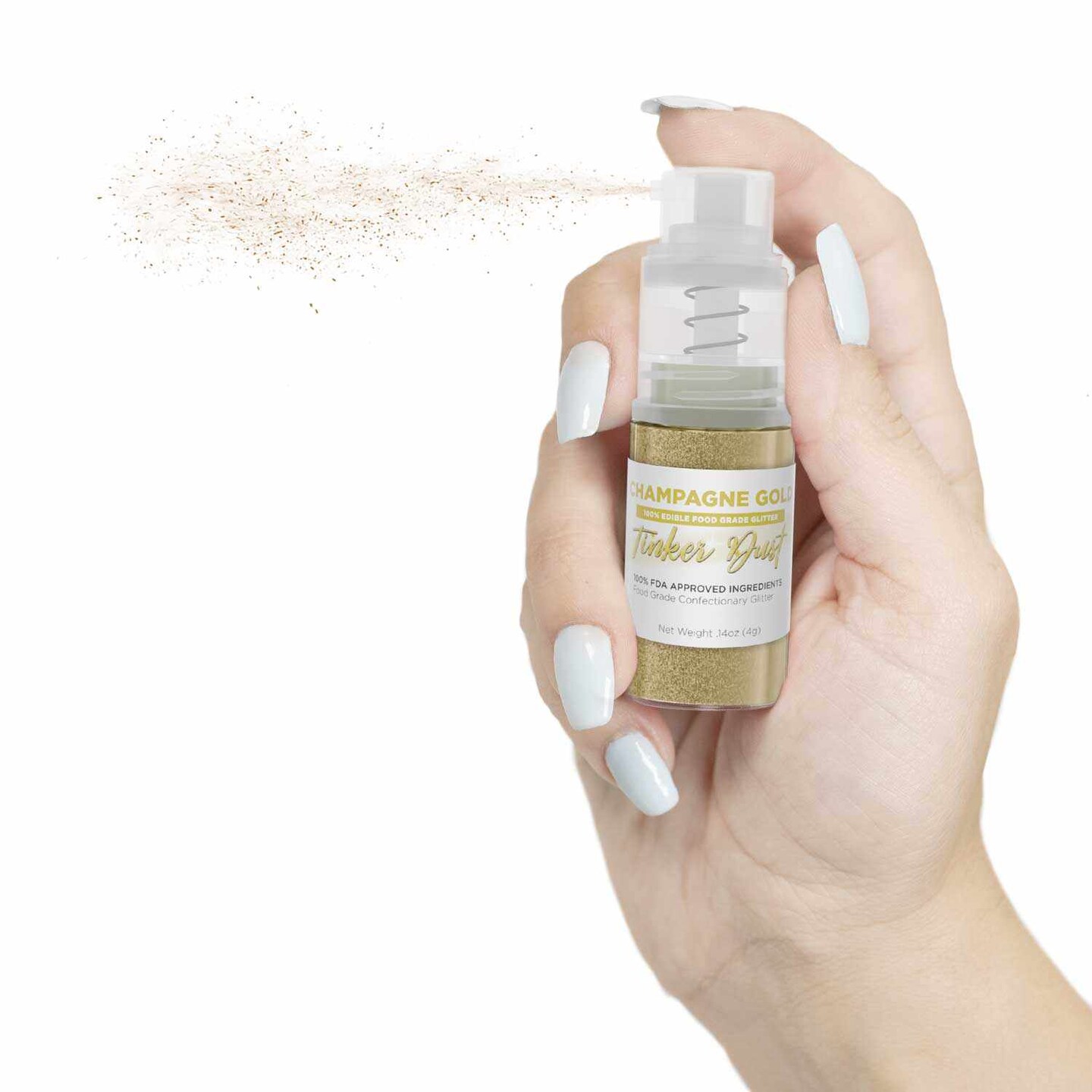 Champagne Gold Edible Glitter Spray 4g Pump | Tinker Dust&#xAE;