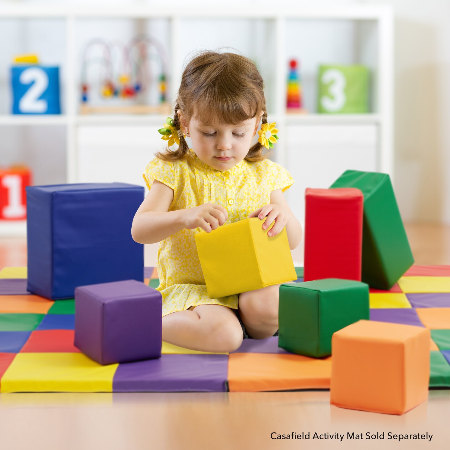 Casafield Toddler Foam Building Block Sets, Soft Play Colorful Kids Stacking Cubes for Daycare, Nursery, Preschool