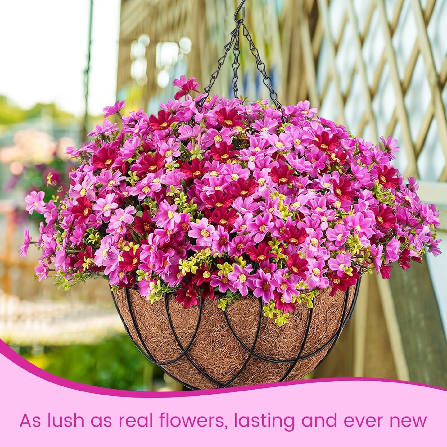 2 Pack Summer Summer Potted Plants Artificial Hanging Baskets