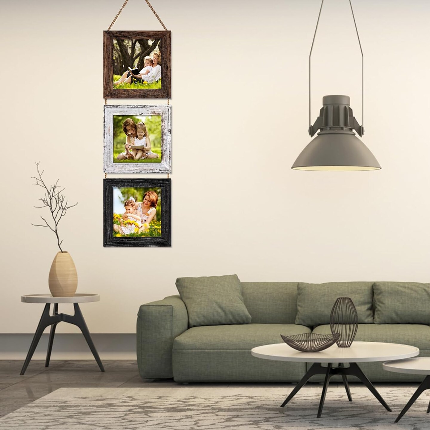 4x4 Wall Hanging Picture Frames Collage with 3 Opening Multi Color Frames