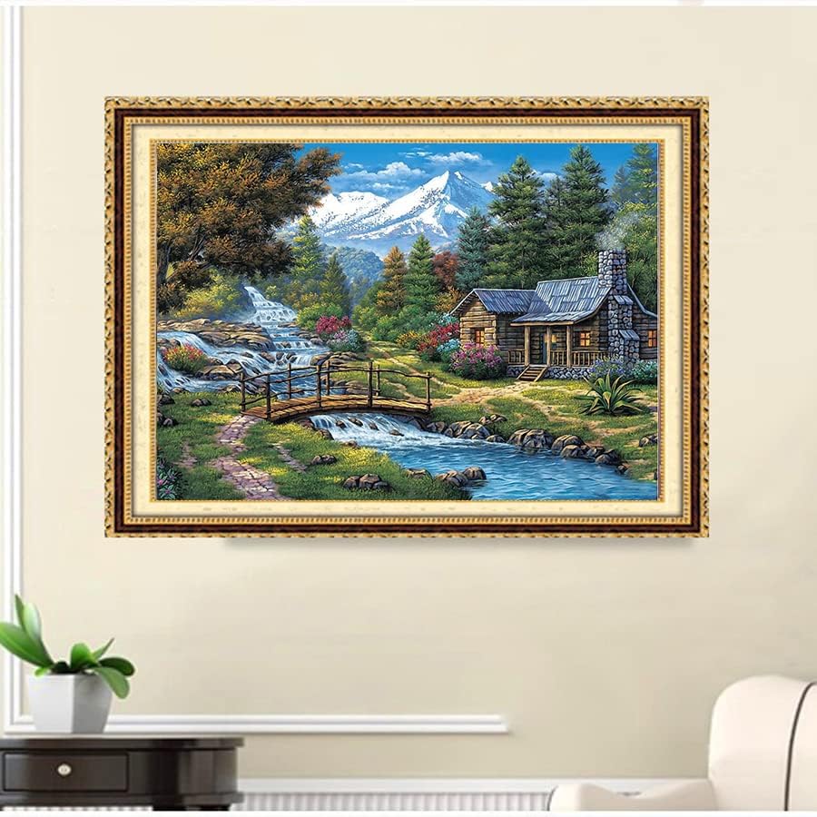 5D DIY Diamond Painting Kits for Adults Kids, Scenery Full Drill Embroidery Cross Stitch Crystal Rhinestone Paintings Pictures Arts Wall Decor Painting Dots Kits