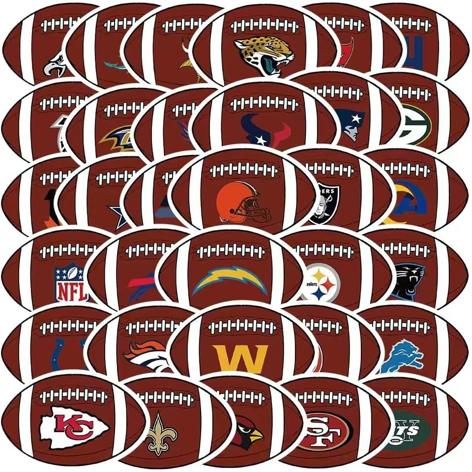 Football Rugby Stickers for Basketball Team Fans(98pcs) Vinyl Waterproof Stickers for Water Bottles Teens Boys Luggage Laptop Snowboard