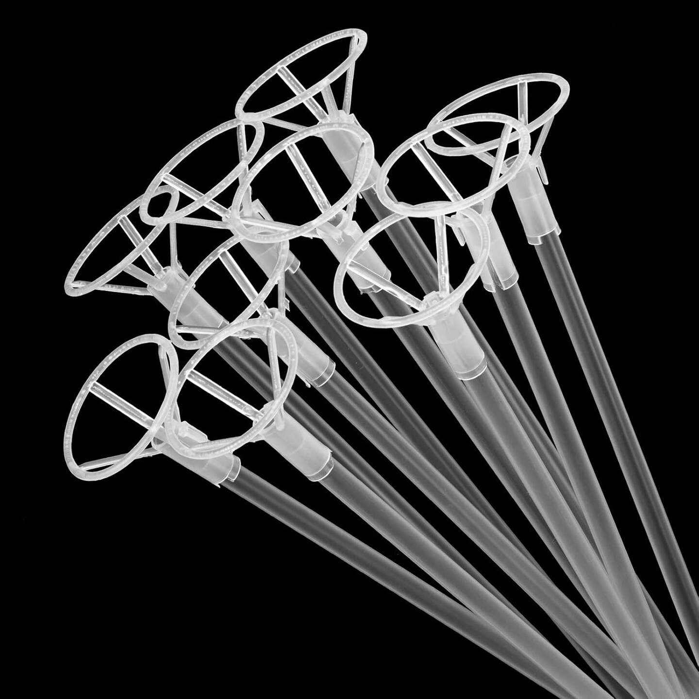 50pcs Balloon Sticks with Cups, 16" Clear Holders for Large Balloons – Party, Wedding & Graduation Decor