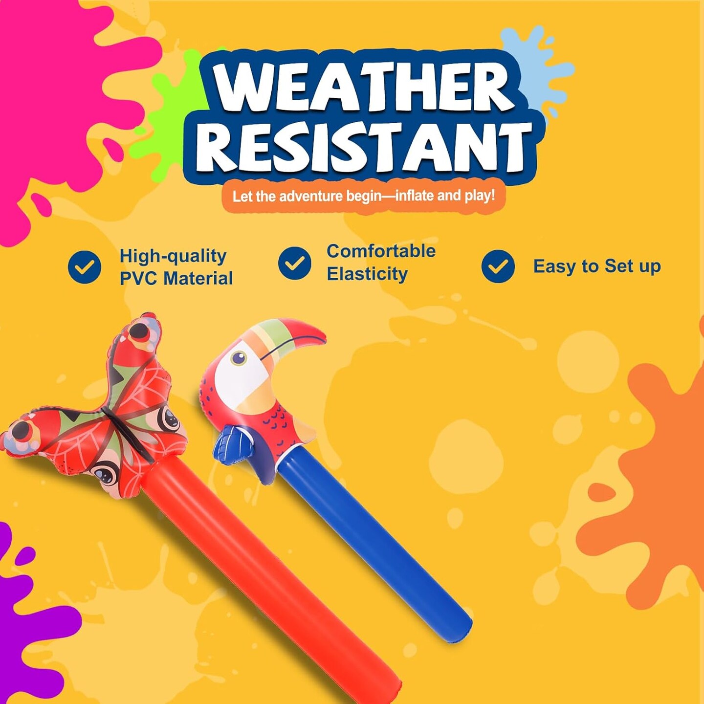 Kids Inflatable Stick, Outdoor Blow Up Stick Balloons Toys for Swimming pool, Blue