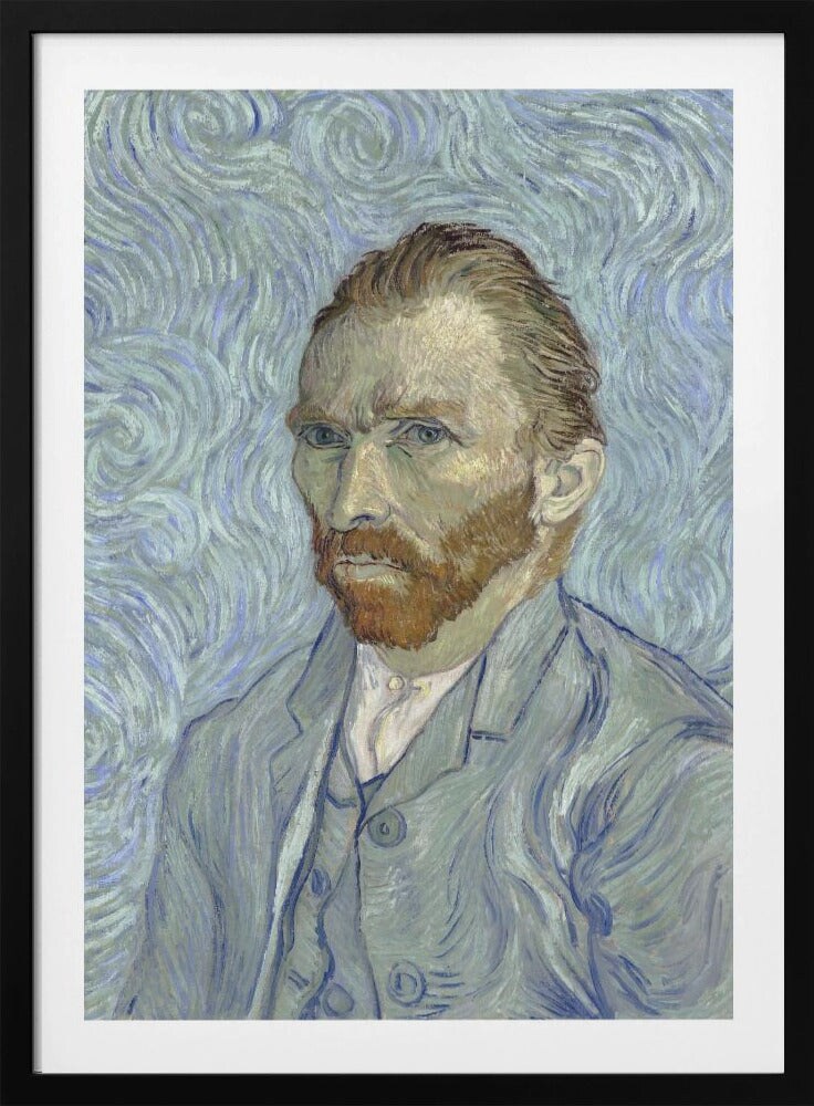 Vincent Van Gogh&#x27;s Self Portrait (1889) by Vincent Van Gogh Framed Art