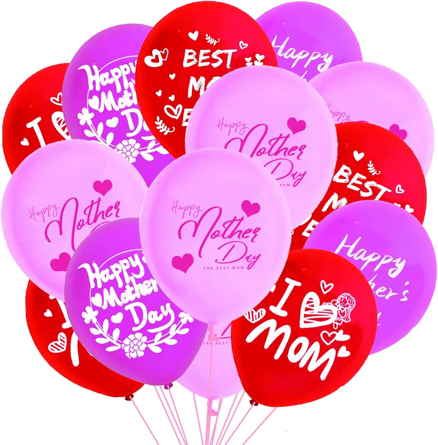 50PCS Happy Mother&#x27;s Day Party Decorations Latex Balloons - Mothers Day/Best Mom Ever Party Supplies Favors Wall Decor Balloon