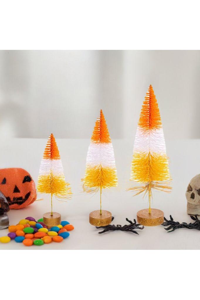 Halloween Orange Bottle Brush Tree (Set of 3)