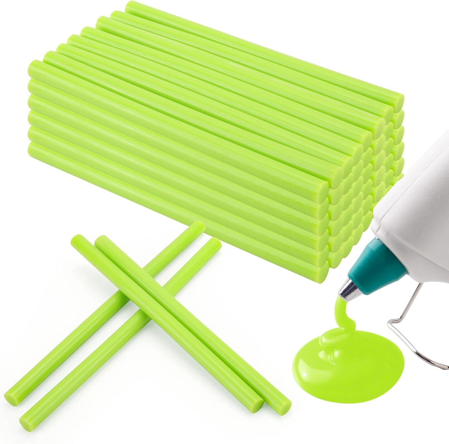 Light Green hot Glue Sticks Full Size 0.43&#x201D; Dia x 8&#x201D; Long, 52 pcs Hot melt Adhesive Glue Sticks, All-Purpose Colored Glue Gun Sticks for Christmas Decoration Crafts Arts School Repair Bonding