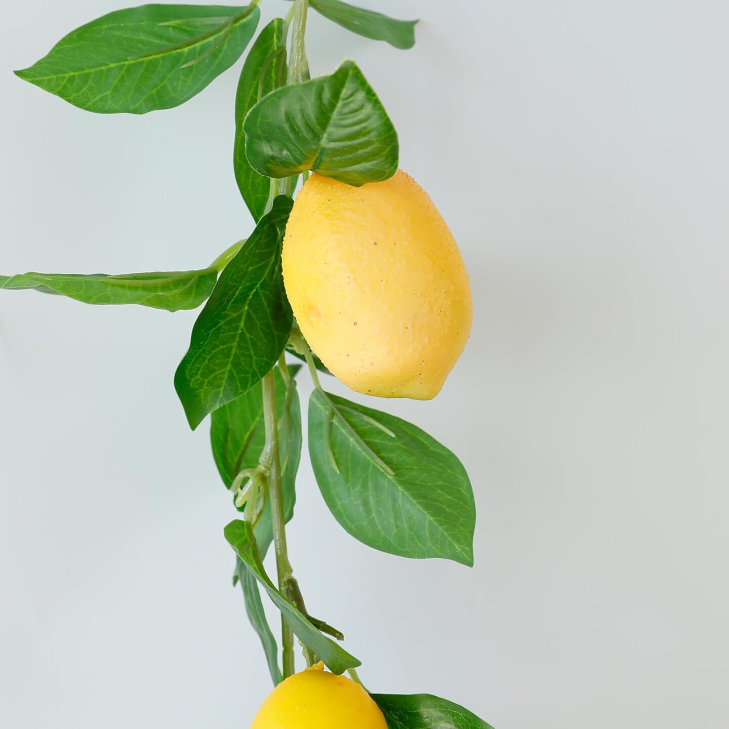3 Strands Lemon Artificial Vines, 71&#x22; Lemon Silk Vine Garland with Green Leaves, Fake Hanging Plants Greenery Decor for Home, Bedroom, Wall, Party, Wedding Decoration