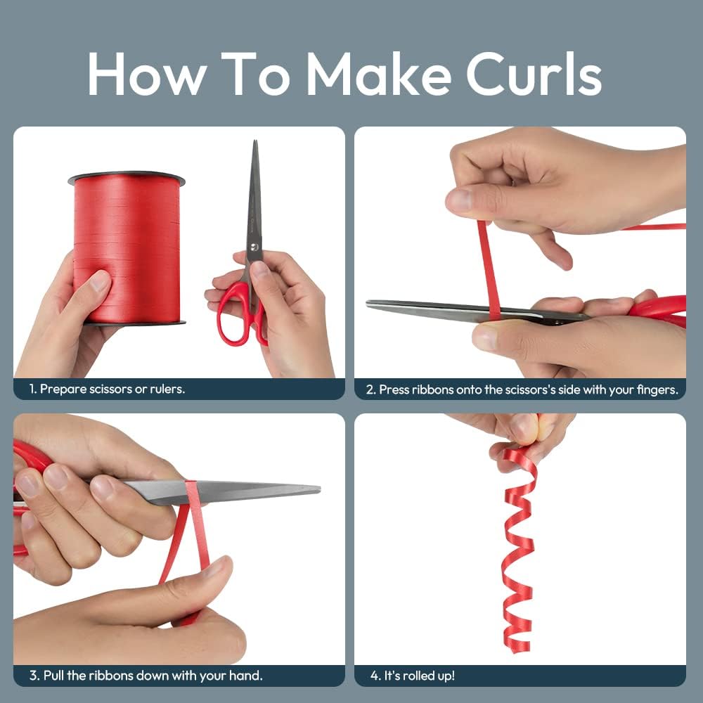 Premium Yellow Curling Ribbon, 1/5" Wide x 500 Yards Christmas Curling Ribbons