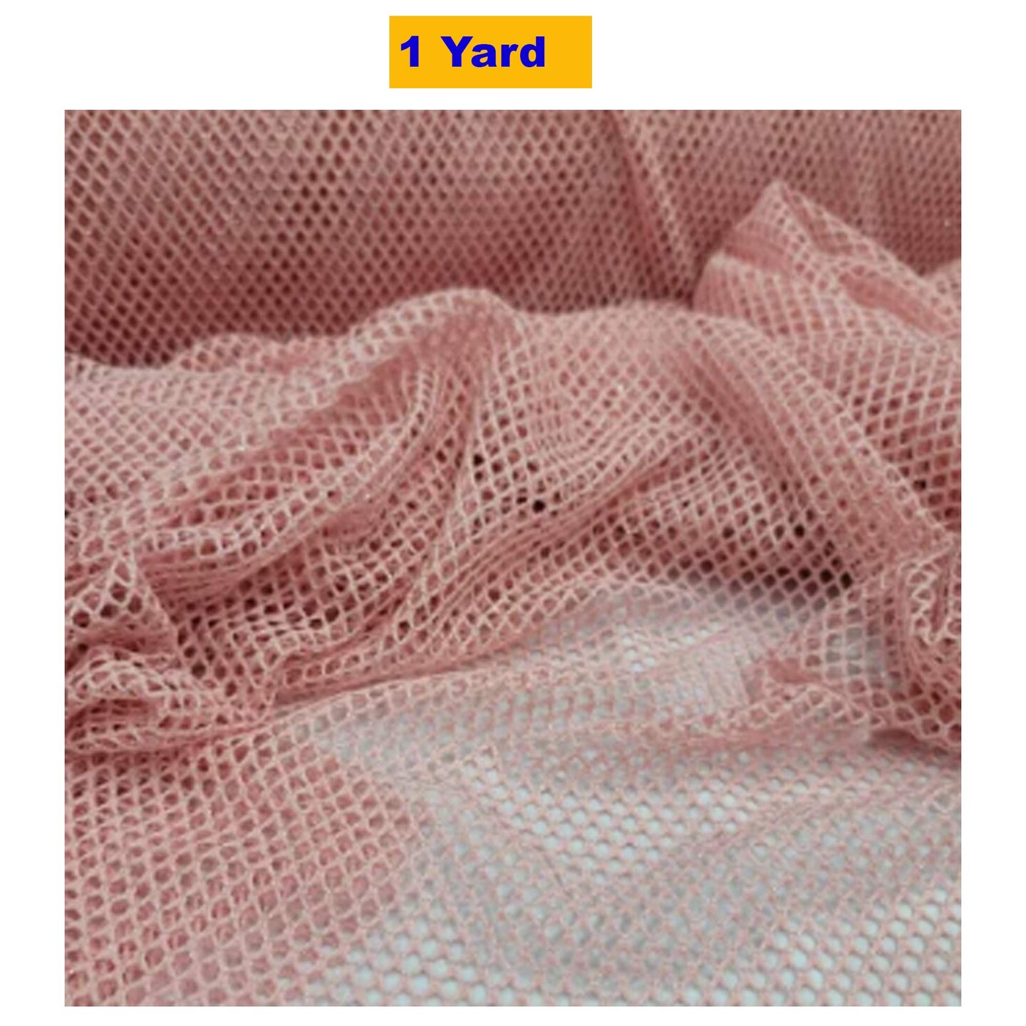 Blush Embroidered Fish Net Silver Mylar Fabric Sold by the Yard