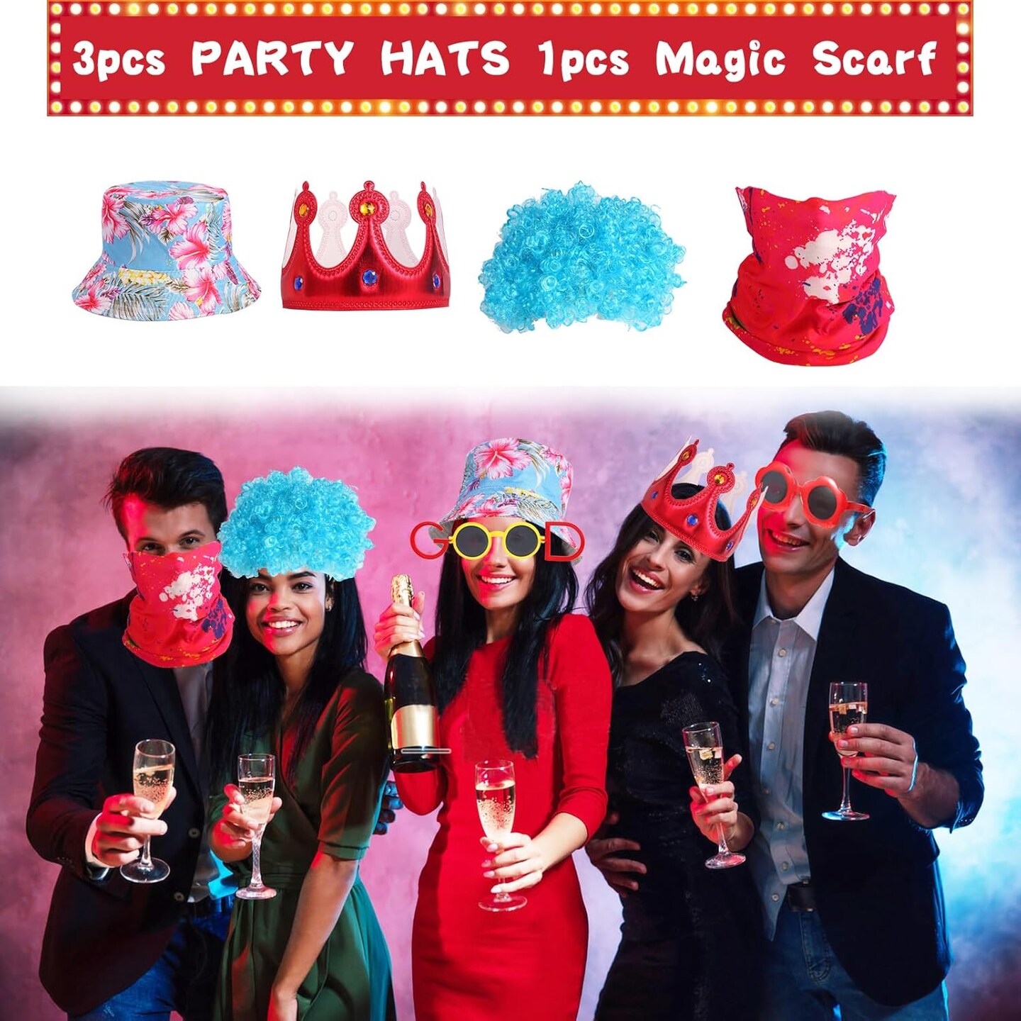 Large Funny Photo Booth Props Set – Hats, Glasses & Party Accessories