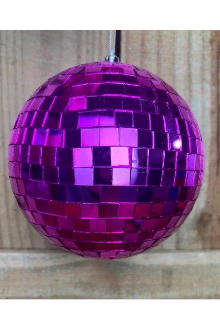6&#x22; Fuchsia Mirror Ball Ornament