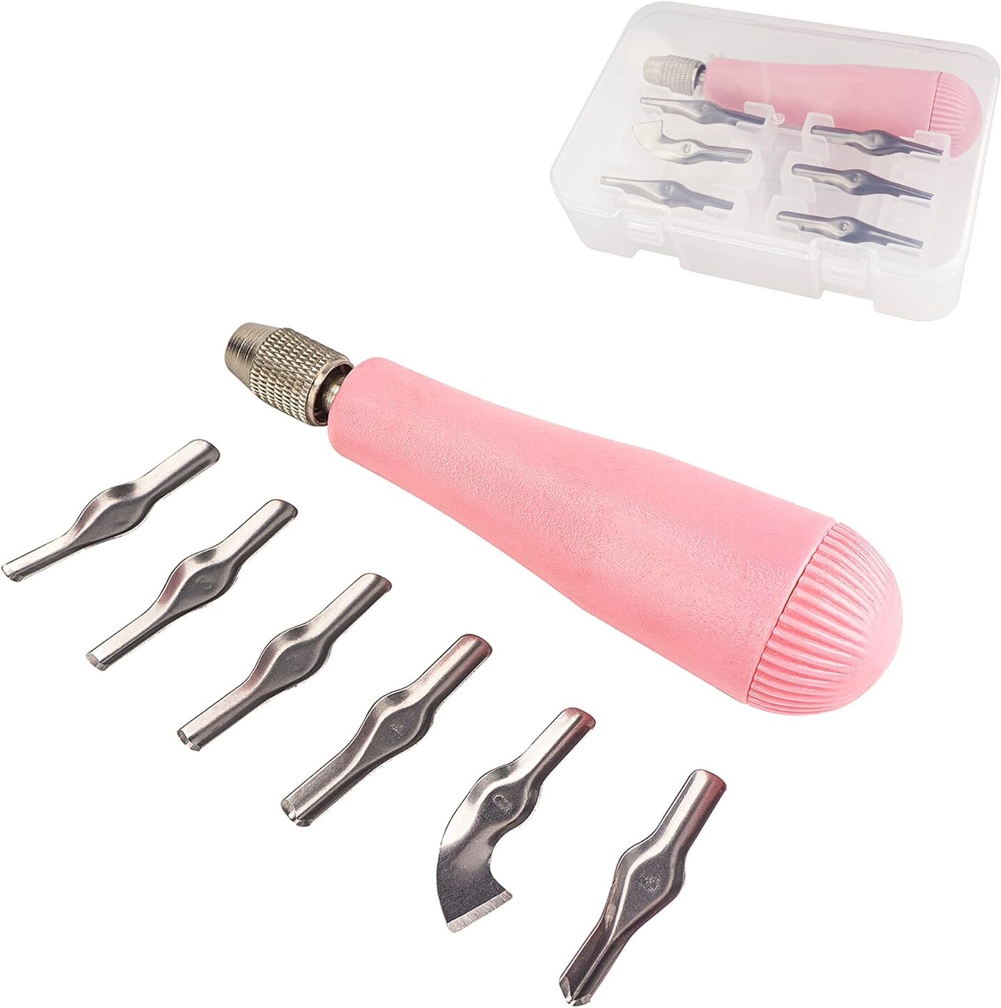 Linocut Carving Kit Tools Linoleum Cutter Assortment for Block Printing for DIY Sculpture Carpenter Experts & Beginners 6 Blades Universal Size Red