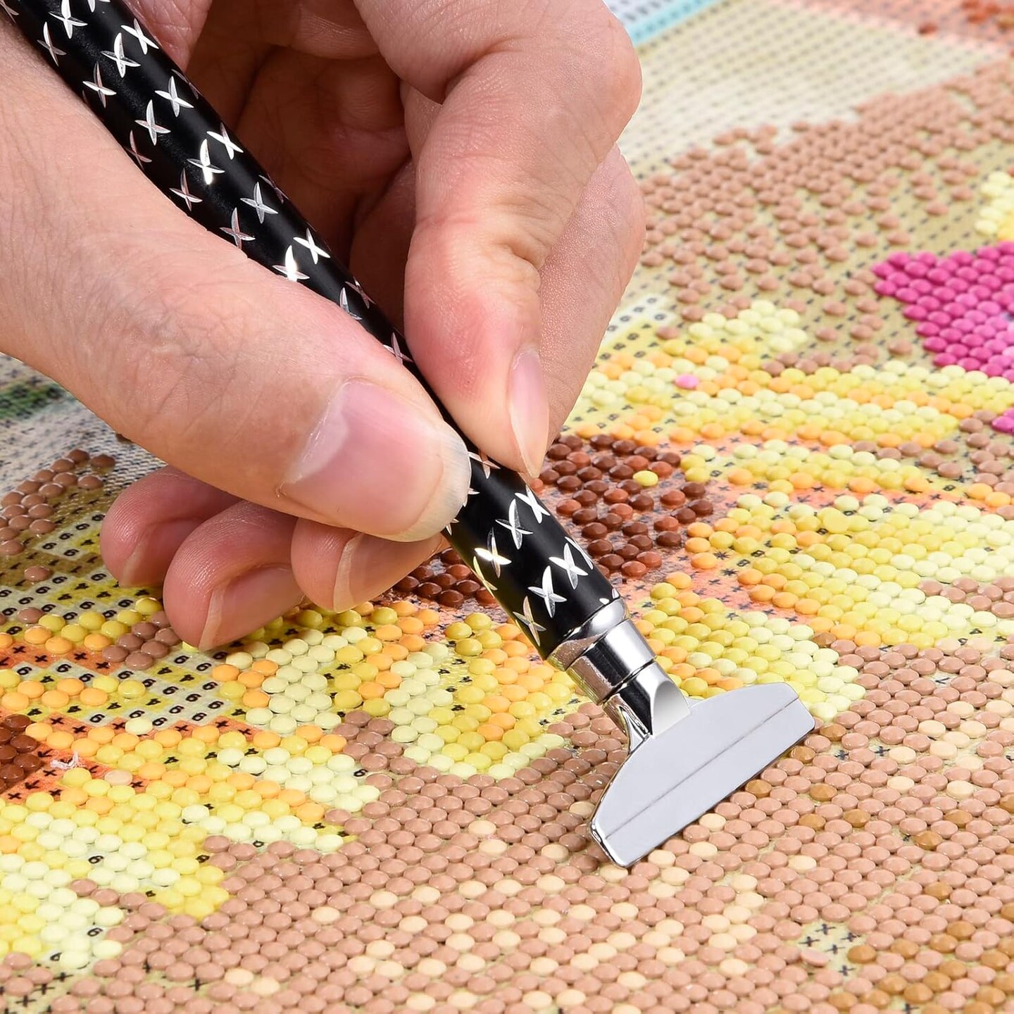 Diamond Art Painting Tools Roller Pressing Pen Metal Correction Plate, 5D Diamond Art Kits for Diamond Drills Craft