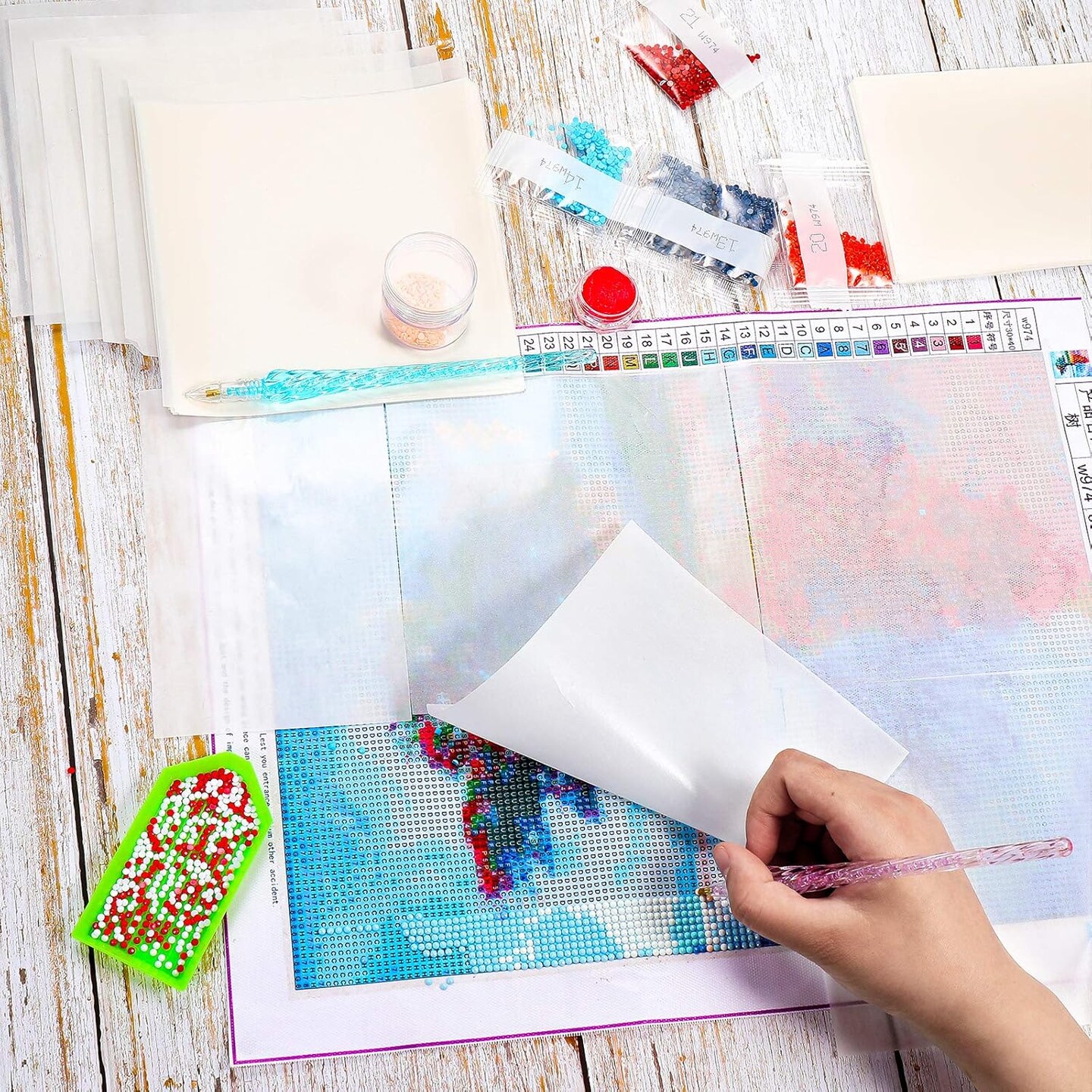 240 Pieces Diamond Painting Release Paper Double Sided Release Paper Nonstick Cover Replacement for Diamond Painting Supplies, 2 Sizes, 6 x 4 Inch and 6 x 6 Inch