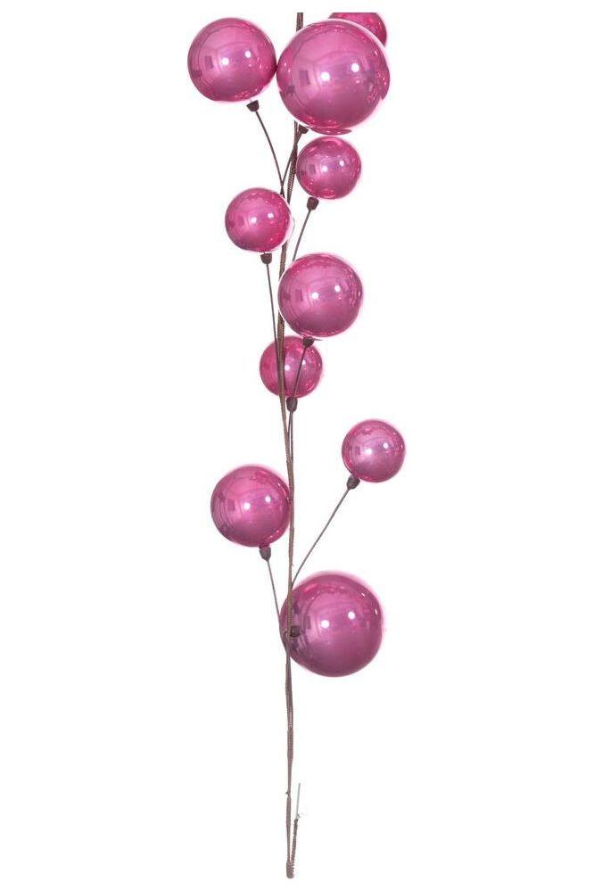 Pink Pearl Assorted Finish Branch Ball Ornament Garland