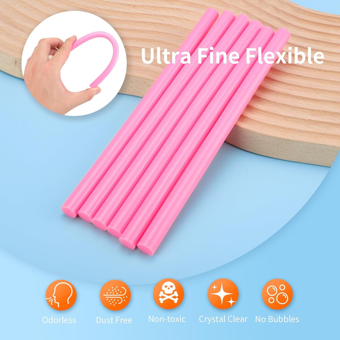 Pink hot Glue Sticks Full Size 0.43&#x201D; Dia x 8&#x201D; Long, 52 pcs Hot melt Adhesive Glue Sticks, All-Purpose Colored Glue Gun Sticks for Christmas Decoration Crafts Arts School Home Repair Bonding