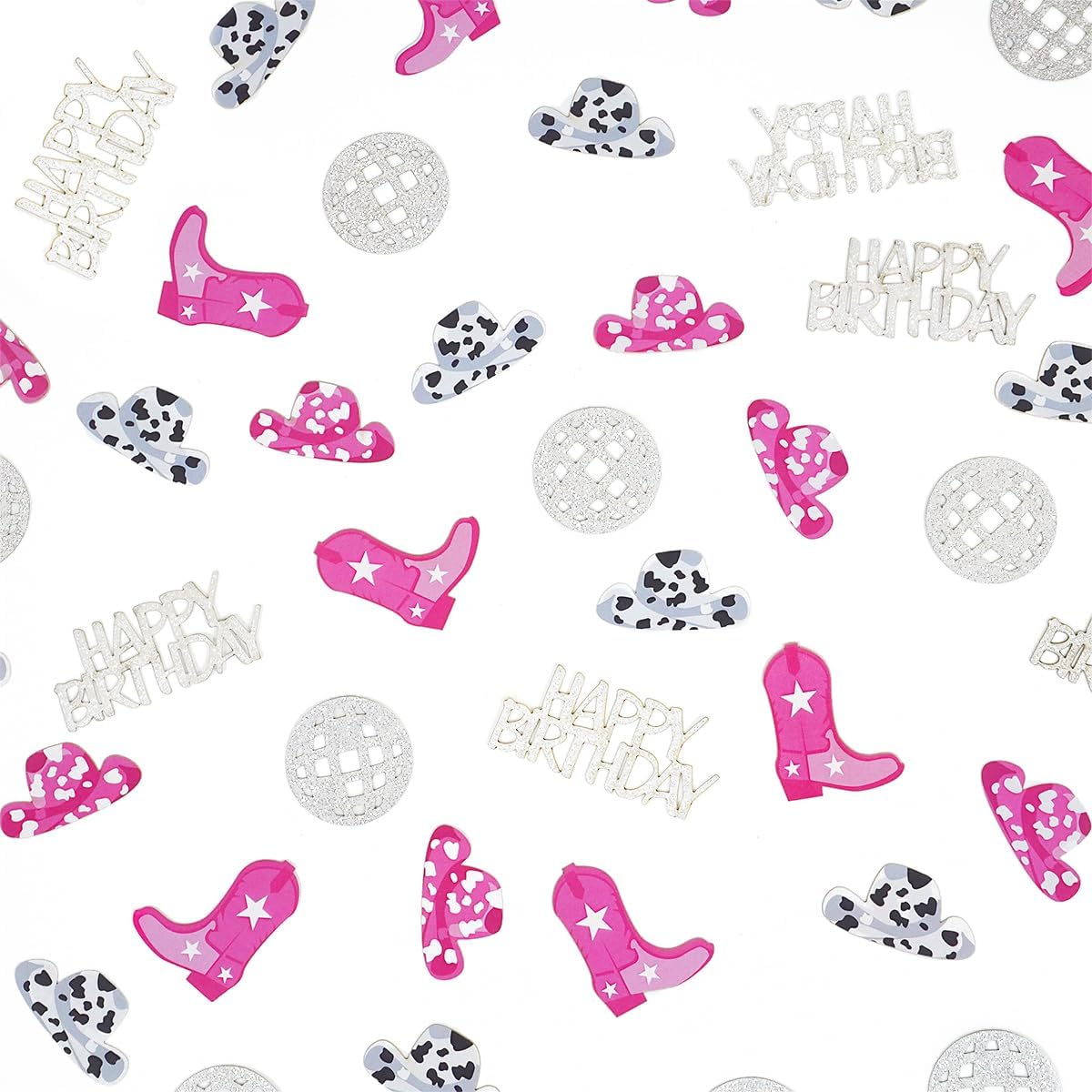 100PCS Cowgirl Disco Confetti | Glitter Boots, Hats & Disco Balls for Party Decor