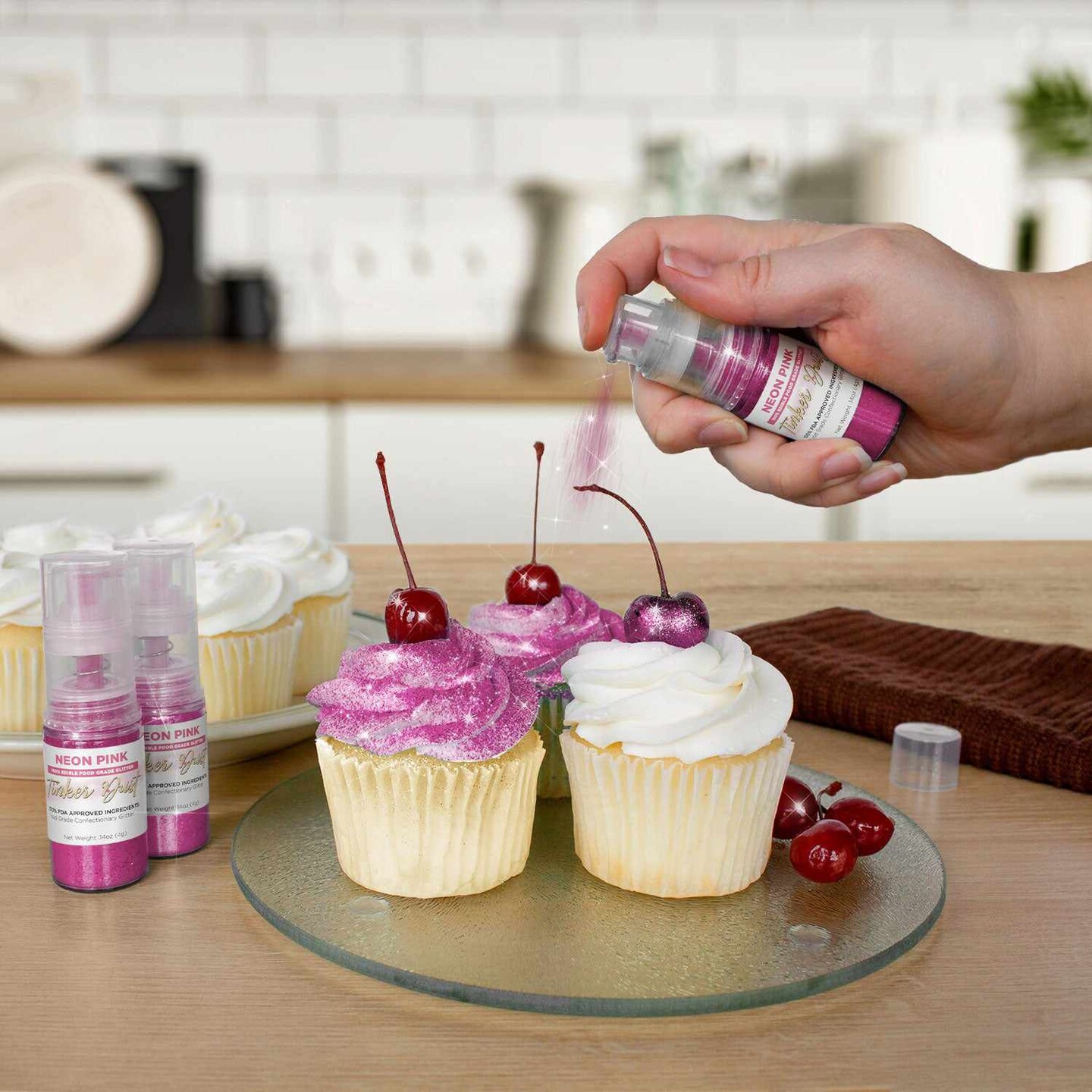 Neon Pink Edible Glitter Spray 4g Pump | Tinker Dust&#xAE;