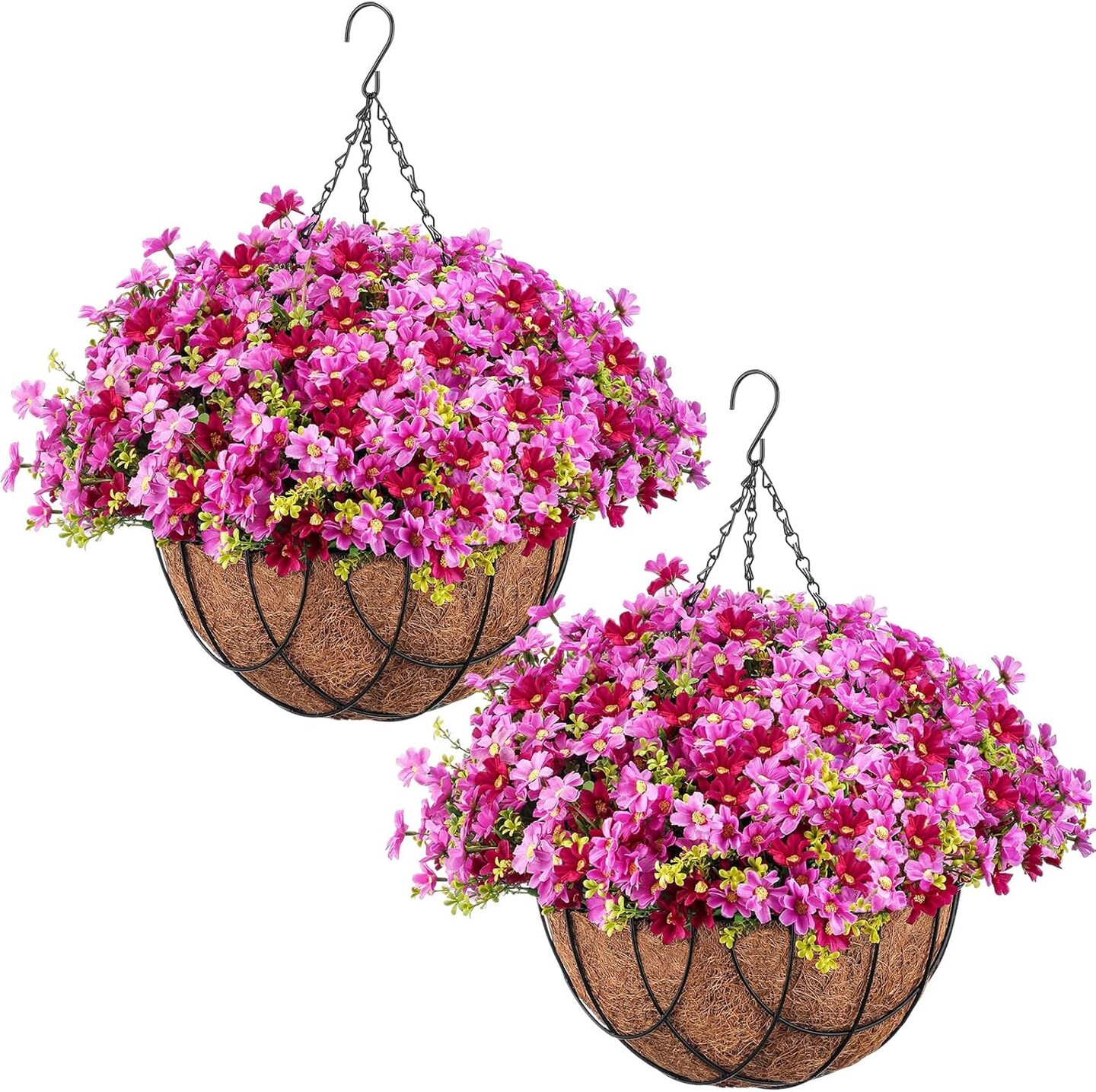 2 Pack Summer Summer Potted Plants Artificial Hanging Baskets