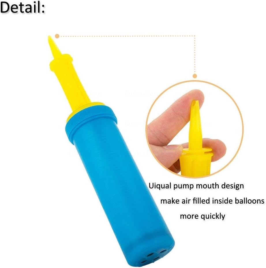 Portable Hand Held Round Nozzle Pump for Quickly Filling Inflatables, Balloons, Toys, Hand Pump - Double Action Air Pumps Balloons, Exercise Balls, Yoga Balls, Pool Floats