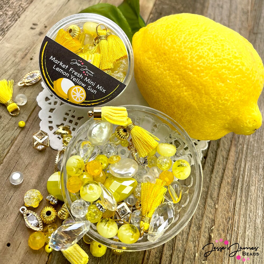 Jesse James Beads Mini Bead Mix in Lemon Yellow Sun