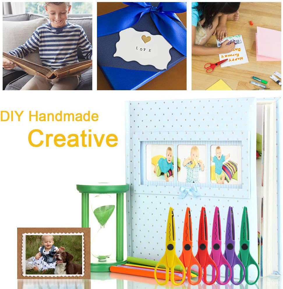 6-Pack Decorative Craft Scissors – Patterned Blades for Scrapbooking, DIY, Kids & Crafts