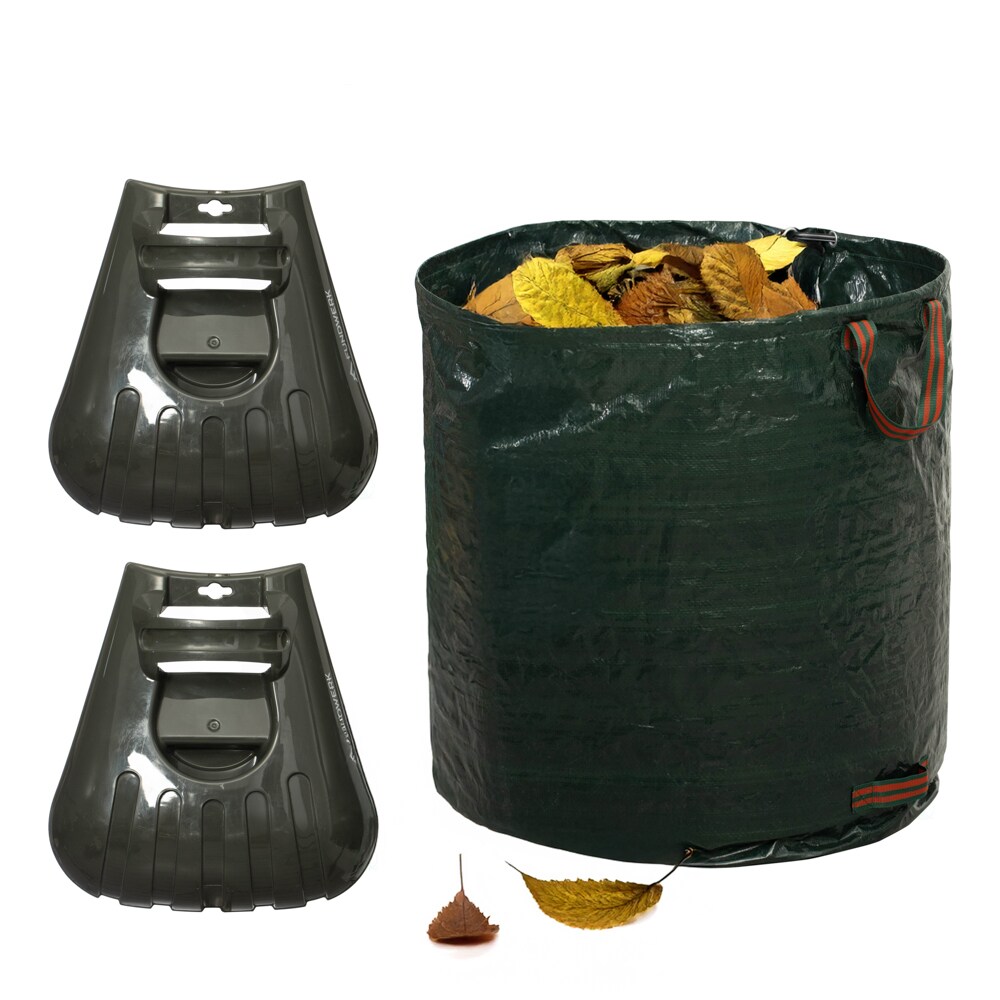 Gardenised 72-gallon Heavy-Duty Self-Standing Collapsible Leaf Bag with Handle and Sturdy Scoop for Leaves - Portable Yard Grass Clipping Rake, Garden Debris Grabber for Lawn Care and Outdoor Cleanup