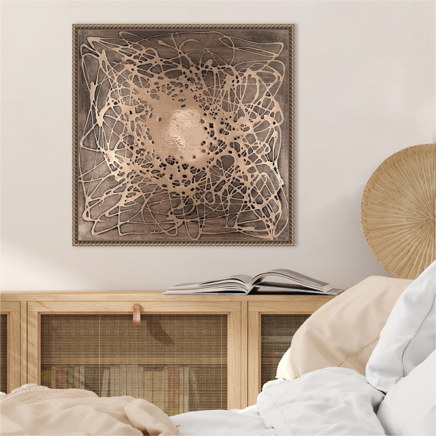 Neuron in Champagne by Michael Willett Framed Canvas Wall Art