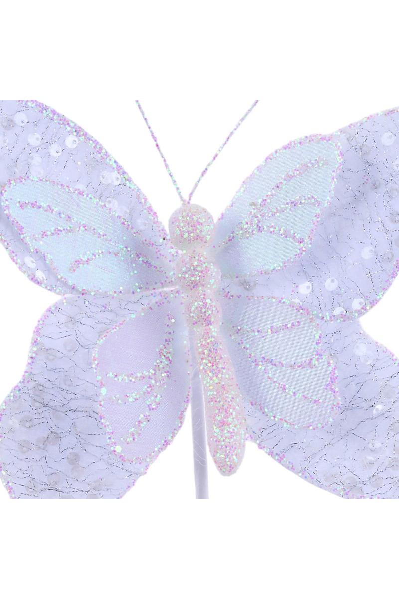 12&#x22; Iridescent Sequin Butterfly: White