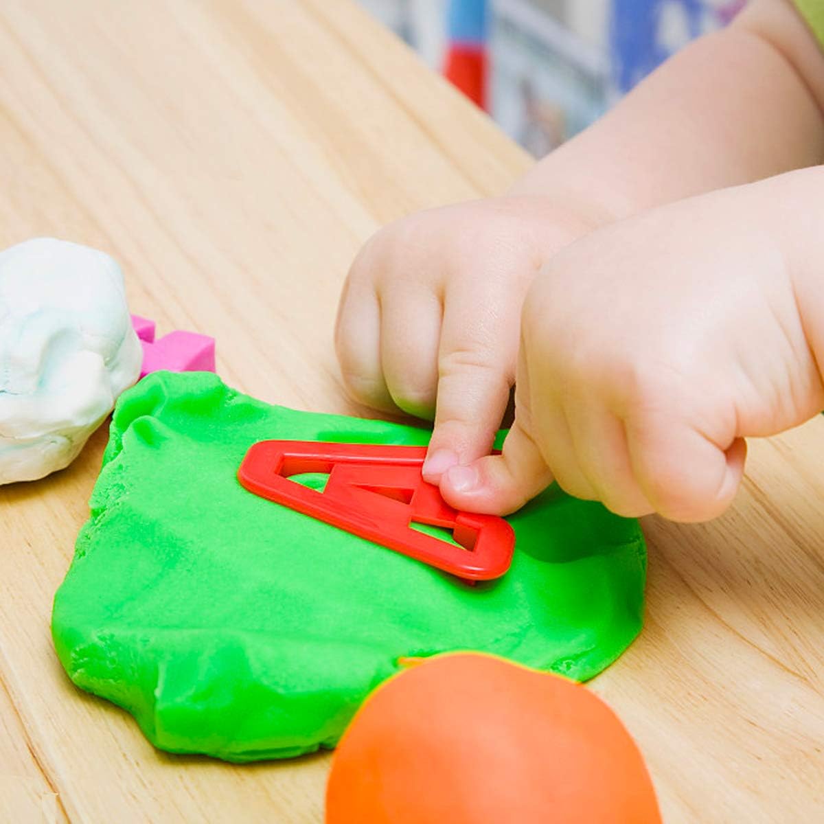 Plastic Dough Tools for Kids 61 Piece Set Cookie Cutters &#x26; Stamps