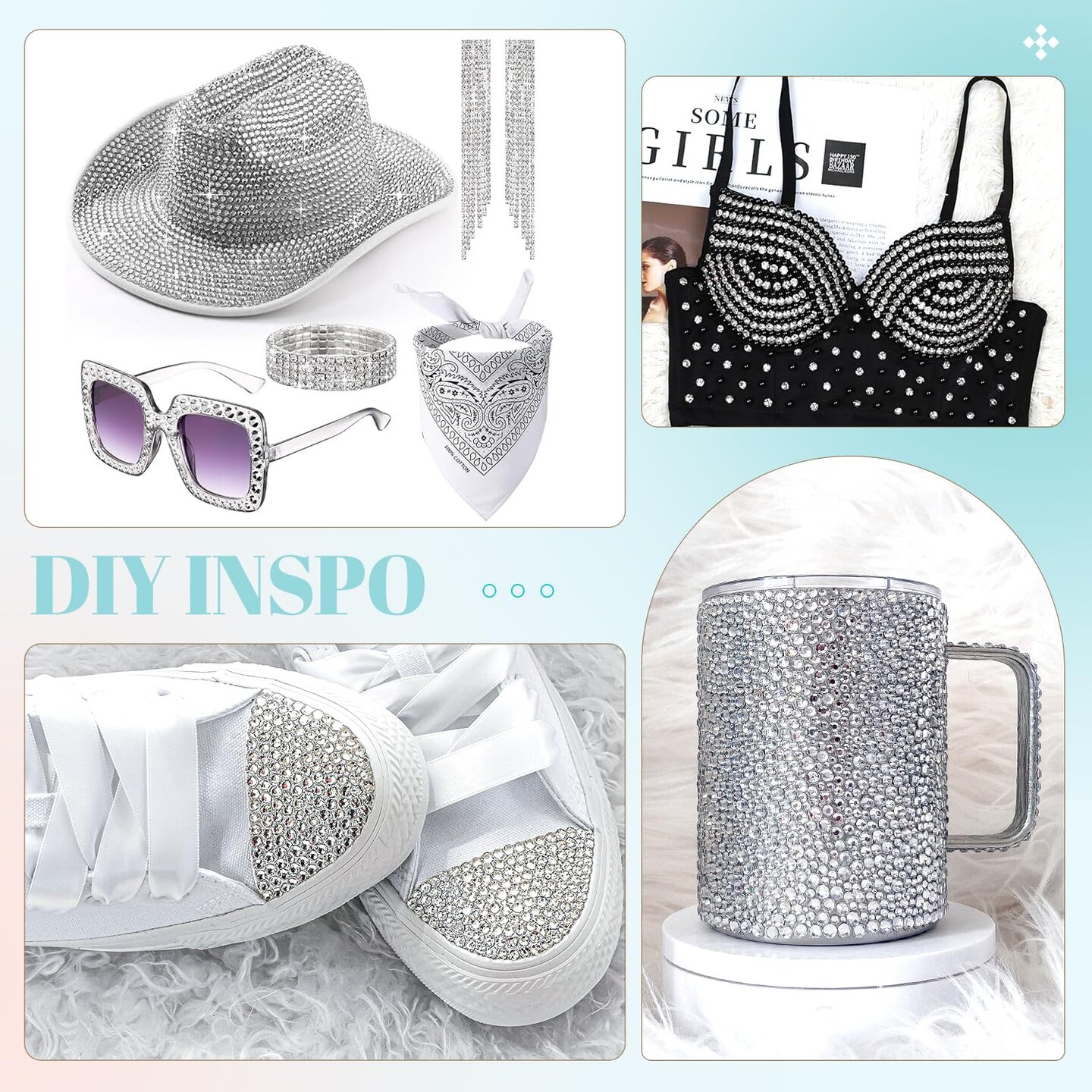 12100pcs Silver Clear Flatback Rhinestones with B7000 Glue Craft & Nail Art