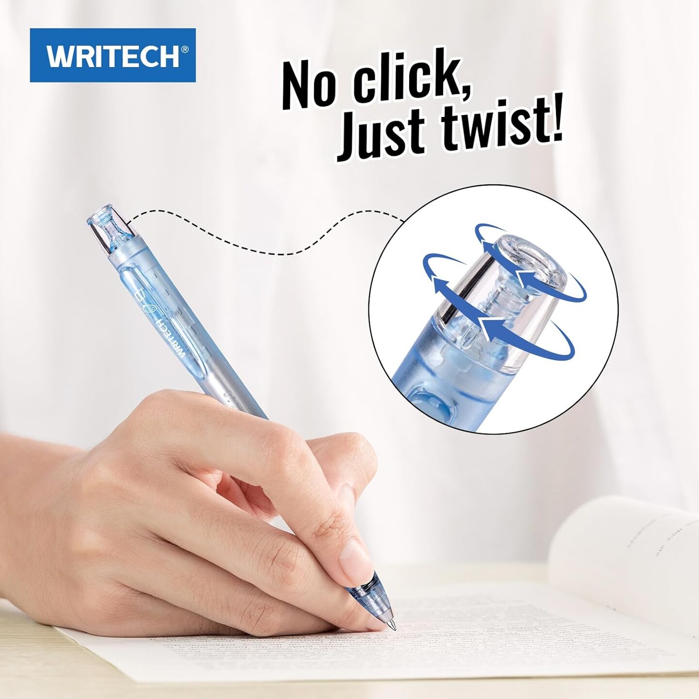 Twist Gel Ink Pens: Multicolor Medium Point 0.7mm 6ct Low Center of Gravity Rotatable Pen No Smear Silent Click Space Up Gel Galaxy