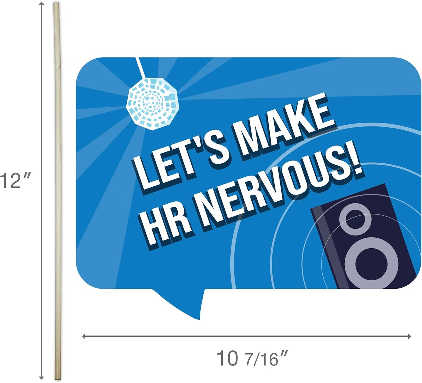 Office Party Photo Booth Kit - Corporate Party Decorations - Selfie Props with Sticks - 10pcs