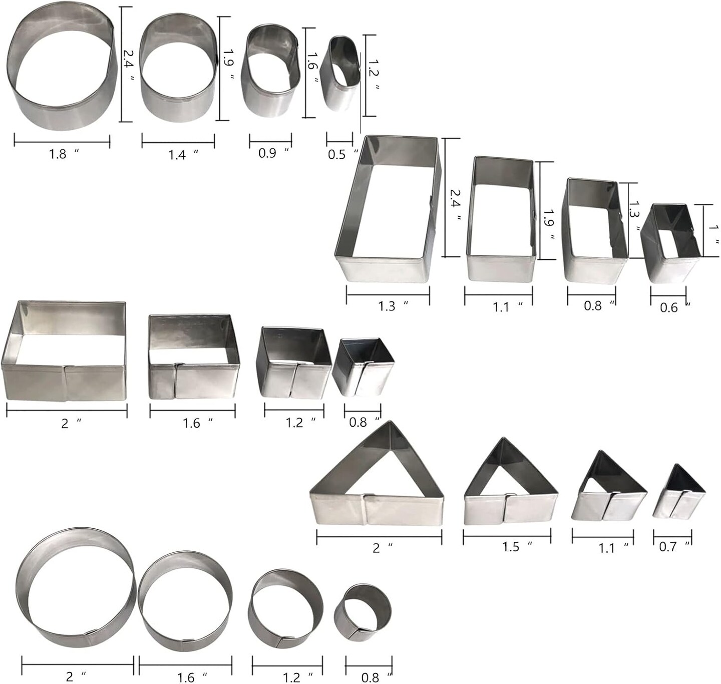 Mini Geometric Cookie Cutter Set for Baking & Decor 20 Pieces