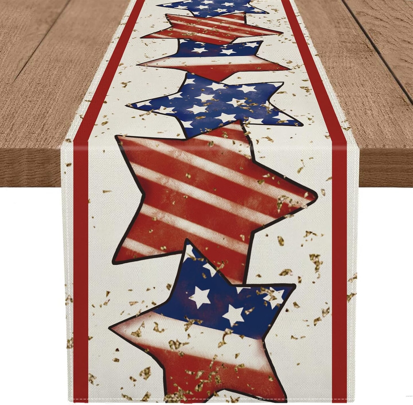 4th of July Table Runner America Flag Stars Stripe Patriotic Table Runners Memorial Day Independence Day Vintage Kitchen Dining Home Party Decor Supply 13x72 Inch