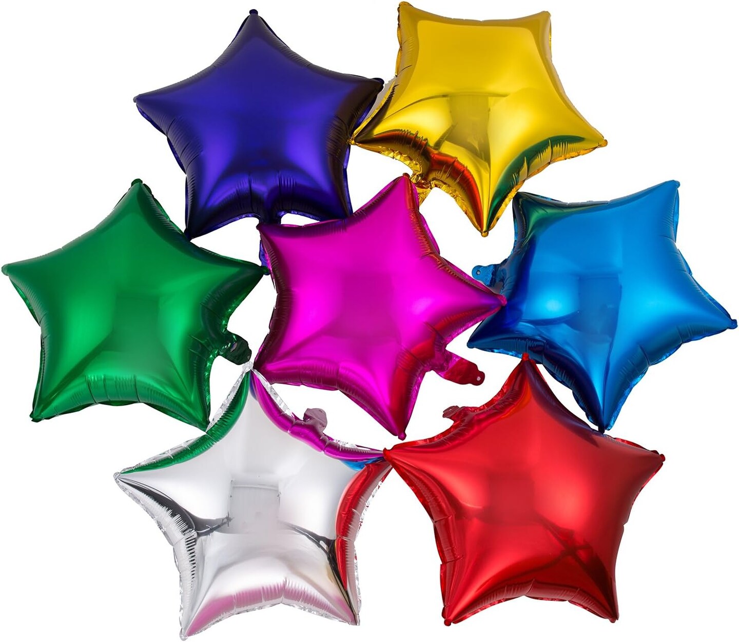 50-Pack 18in Star Foil Balloons – Assorted Colors, Mylar Party Decor for Birthday & Wedding