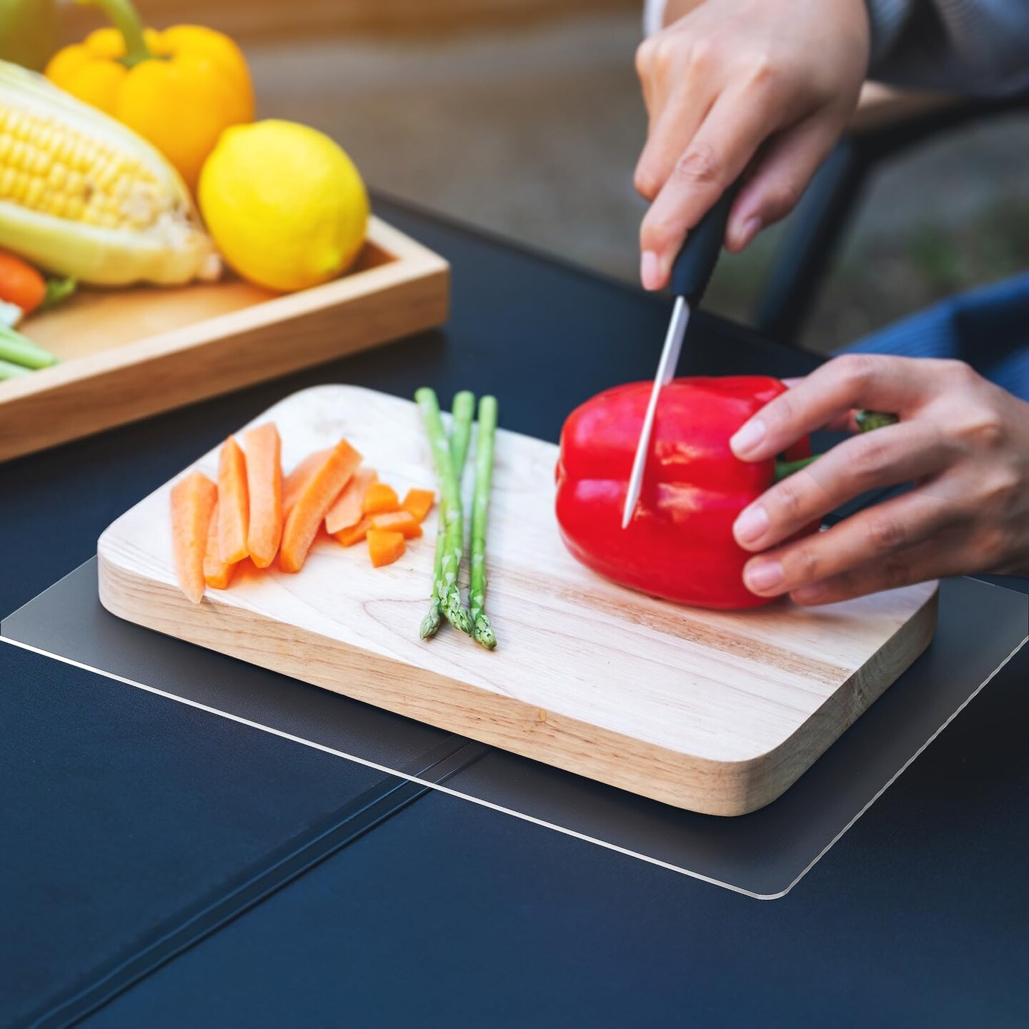 Non-Slip Cutting Board Mat, Clear Anti-Slip Cutting Board Mat for Home Cooks and Chefs, Safety Grip Mat Under Kitchen Cutting Boards, Dishwasher Safe Great as Drawer Liners (10&#x22; x 15&#x22;, 1 Pack)