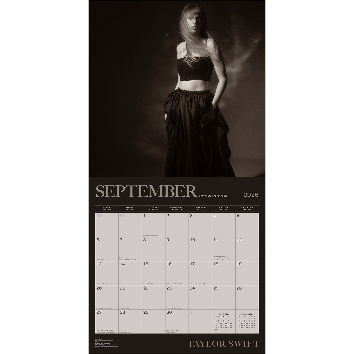 Taylor Swift OFFICIAL | 2026 12x24 Inch (Hanging) 18 Months Monthly Square Wall Calendar | July 2025 - December 2026 | Plastic-Free