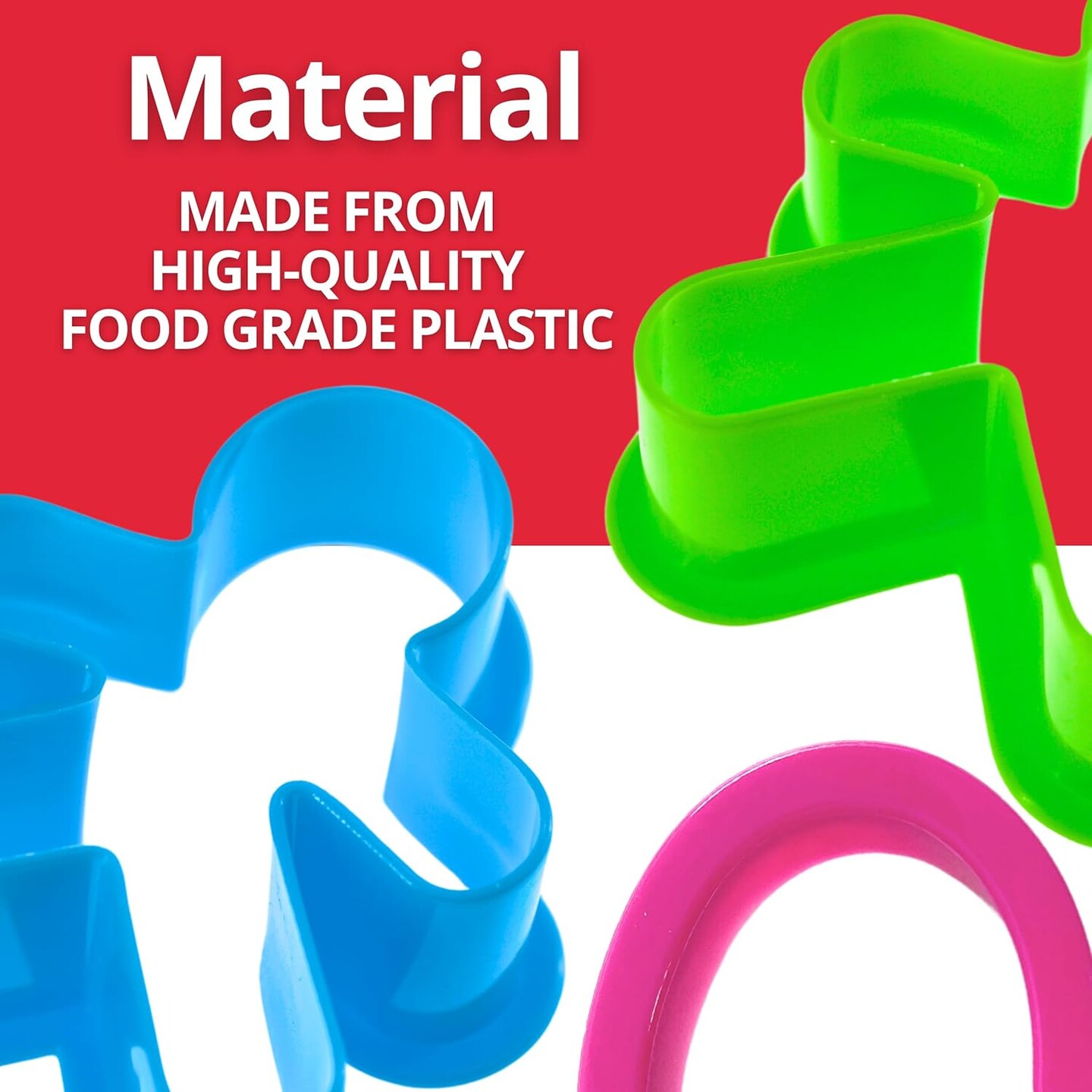 Plastic Cookie Cutter Set Alphabet, Numbers &#x26; Holiday Shapes 108 Pieces