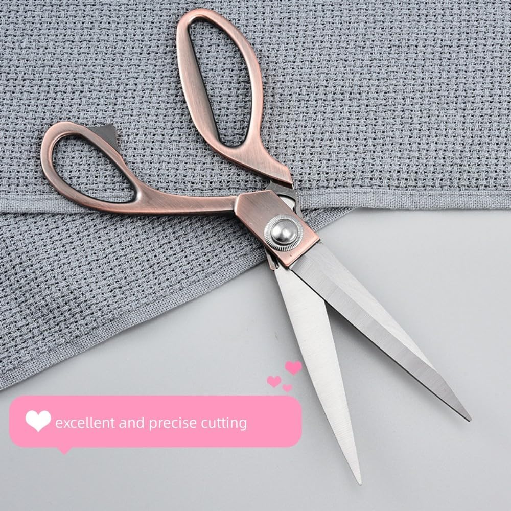 10.5&#x27;&#x27; Copper Fabric Scissors Stainless Steel sharp Tailor Scissors clothing scissors Professional Heavy Duty Dressmaking Shears Sewing Tailor