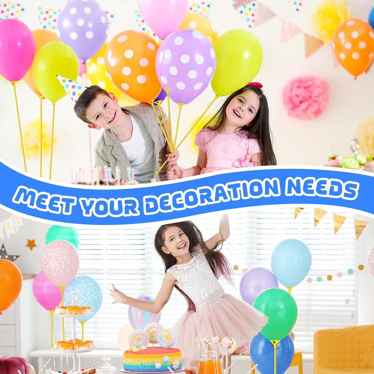 50 Pieces Plastic Balloon Sticks 13 inch Reusable Balloon Holder and Cup for Birthday Graduation Prom Wedding Anniversary Party Decoration Supplies (Yellow)