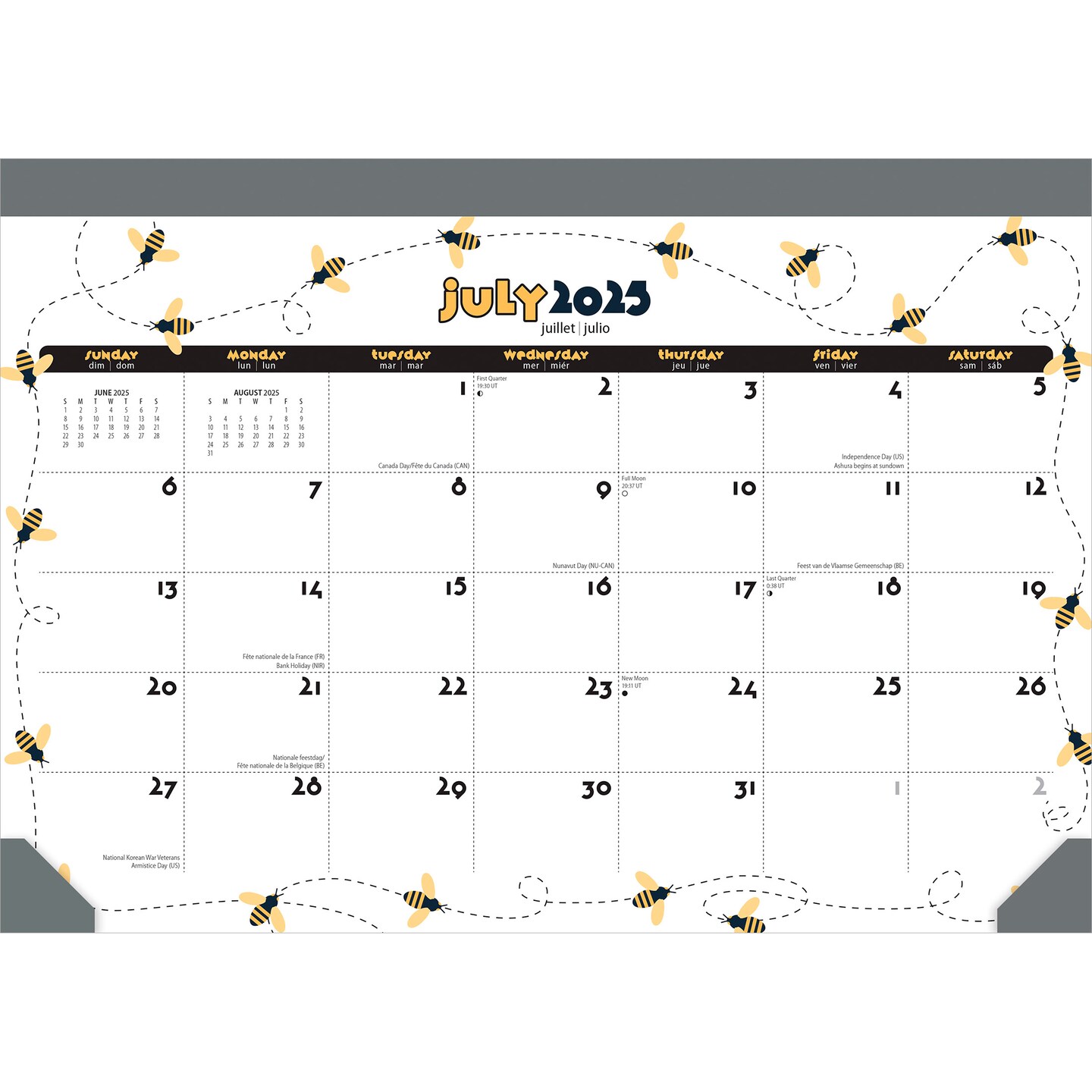 Busy Bees | 2026 14x10 Inch 18 Months Monthly Desk Pad Calendar | July 2025 - December 2026
