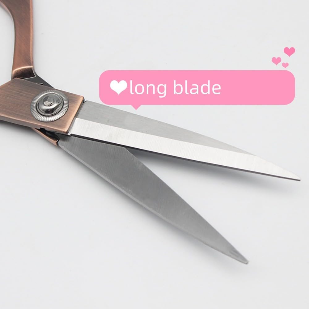 10.5&#x27;&#x27; Copper Fabric Scissors Stainless Steel sharp Tailor Scissors clothing scissors Professional Heavy Duty Dressmaking Shears Sewing Tailor