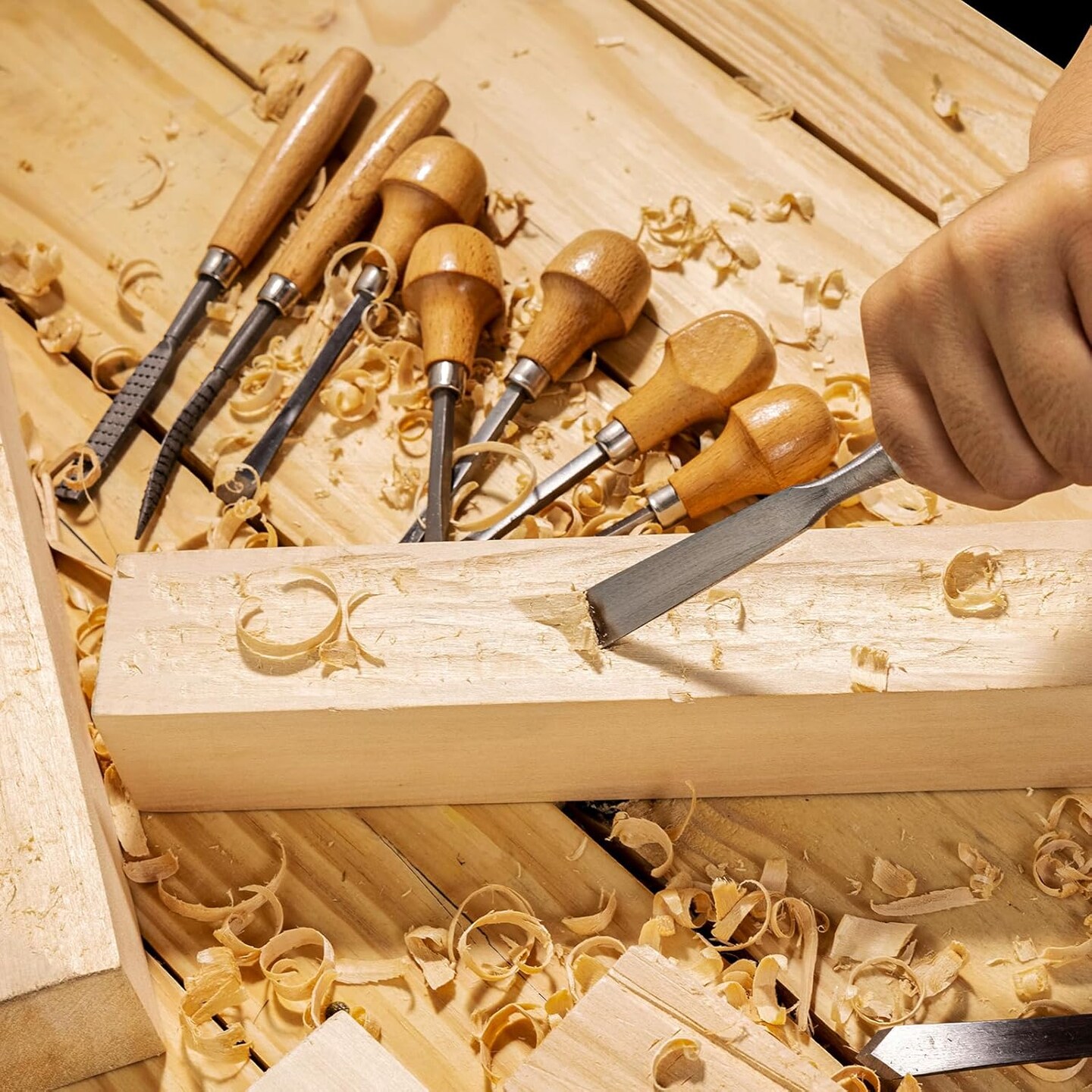 16 Pcs Wood Carving Tools, Professional Carving Knives Chisel Set, Including Sharpening Stone, Mallet and Storage Bag for Wood Carving Projects