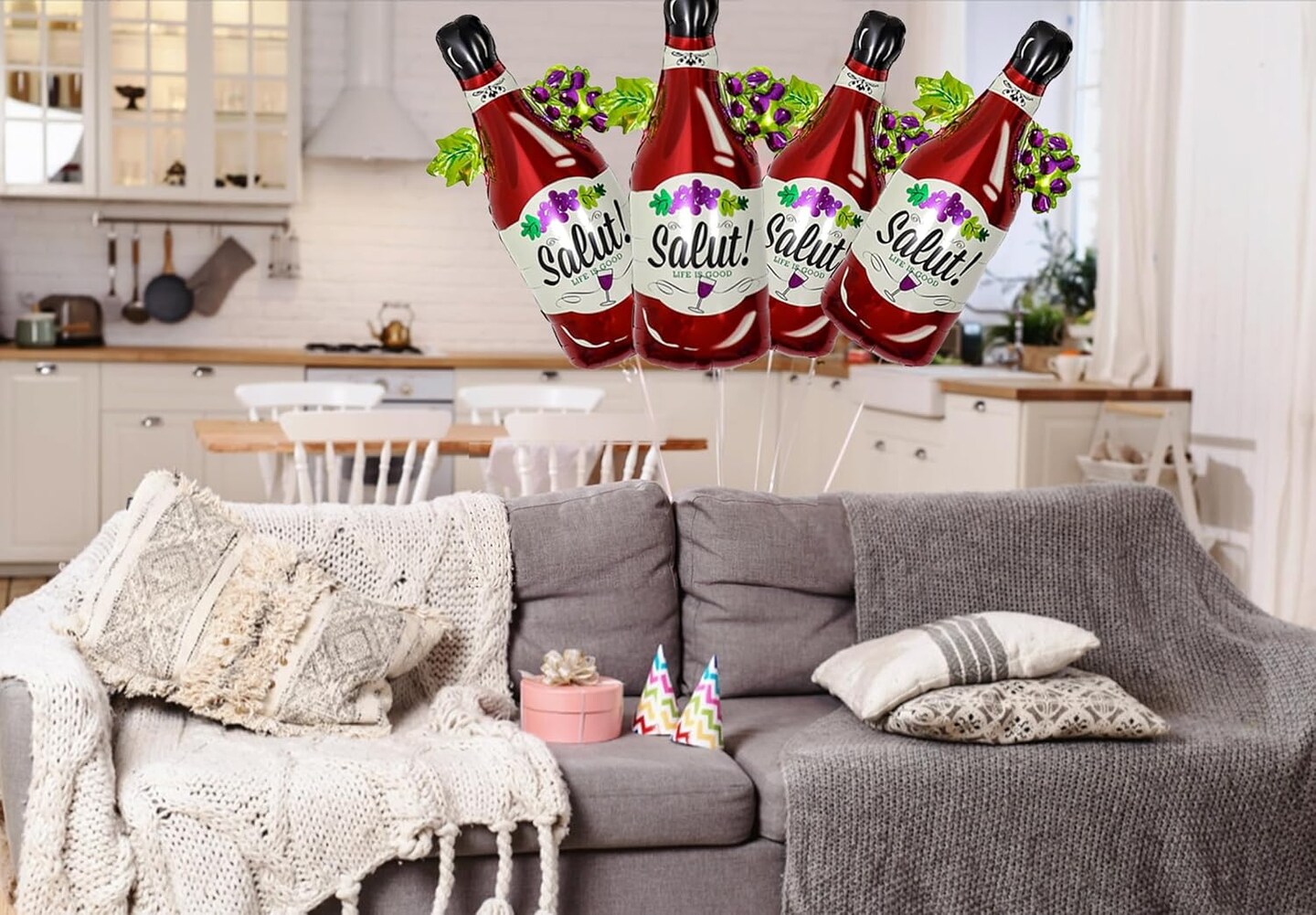 4PCS Wine Bottle Balloons Foil Aluminum Champagne Balloon Birthday Party Decorations