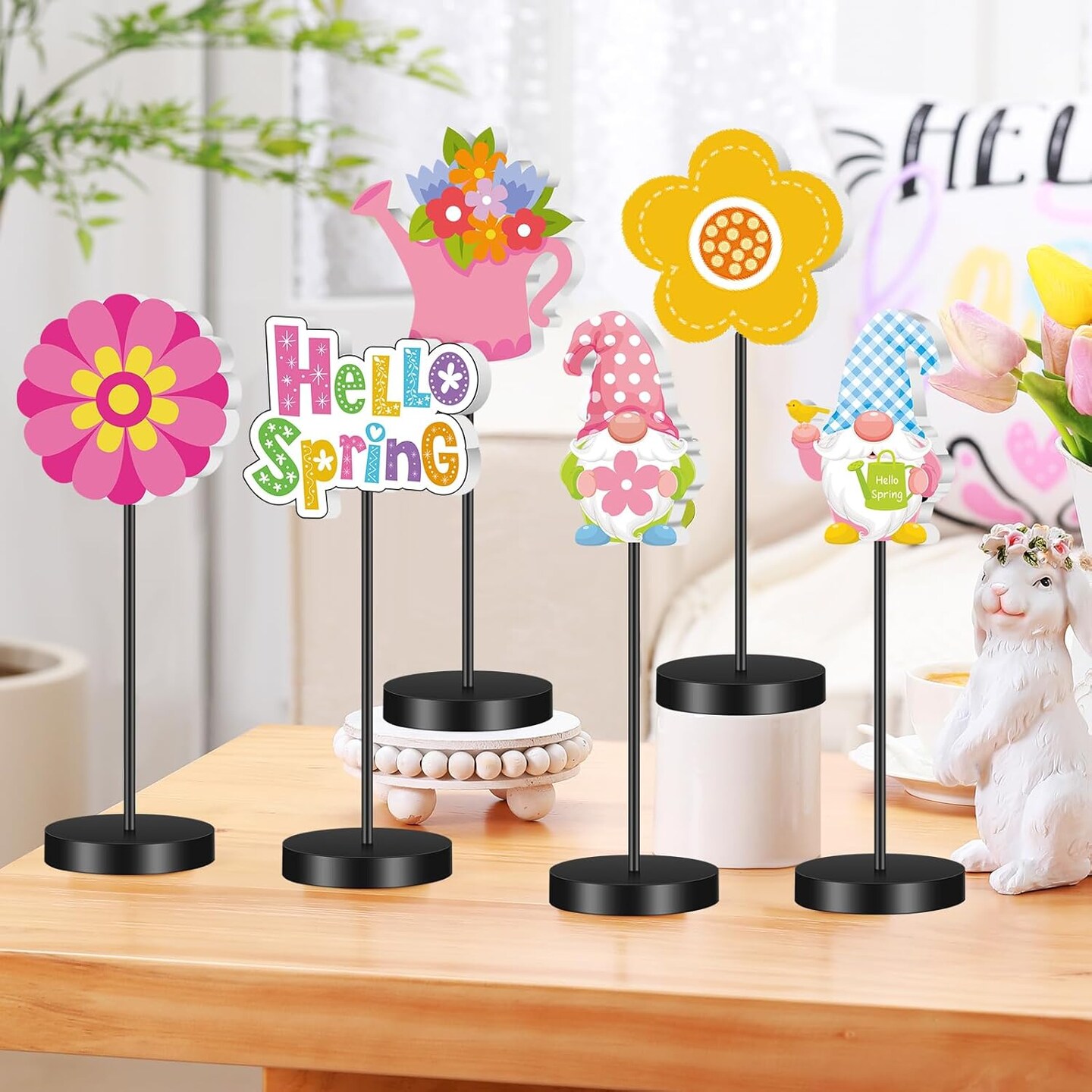 6 Pcs Spring Table Decor Spring Decoration for Table Centerpieces