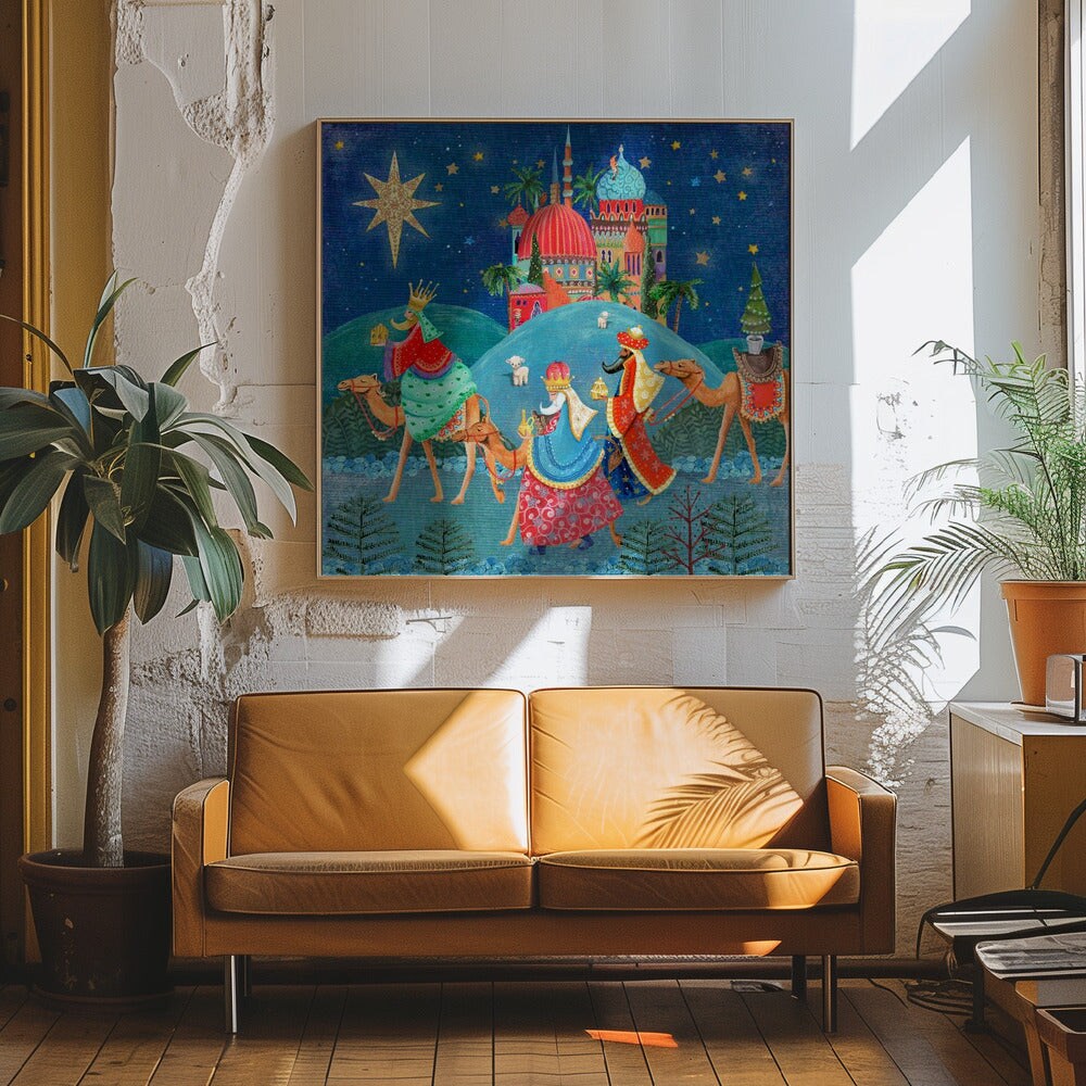 Three Wise Men Square Canvas Art | Modern Home Wall Decor 24x24 Canvas - Corporate Office Art